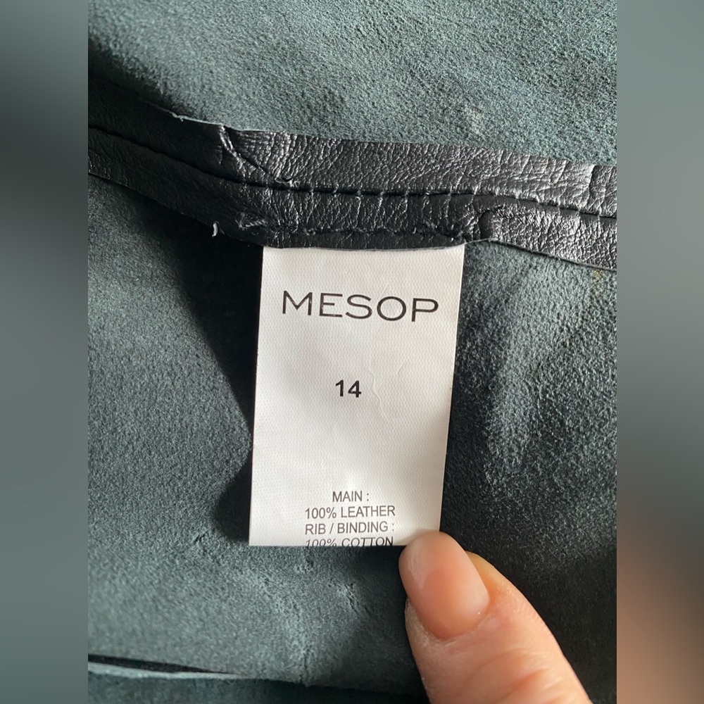 NWOT Mesop cropped black leather jacket - Picture 4 of 8